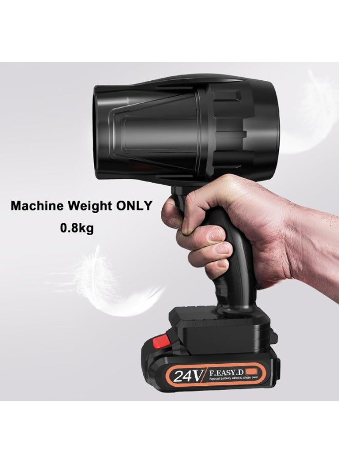 Turbo Jet Blower, Portable Dust Cleaner, Handheld Turbo Fan, with 24v Battery, 80mm Turbocharged, for Lawn Care, Leaf Blowing, Car, Camping, Cleaning - Image 1